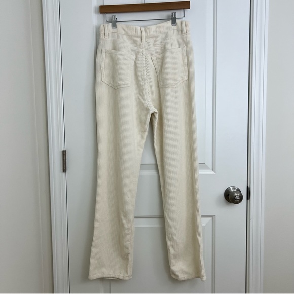 Reformation Cynthia Button Fly High Rise Straight Corduroy Pants Cream Size 28 - Picture 5 of 12